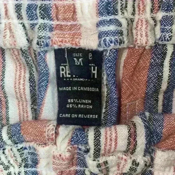 Rewash‎ brand Women’s Linen striped pants, stretch waist, Size M - Picture 6 of 13